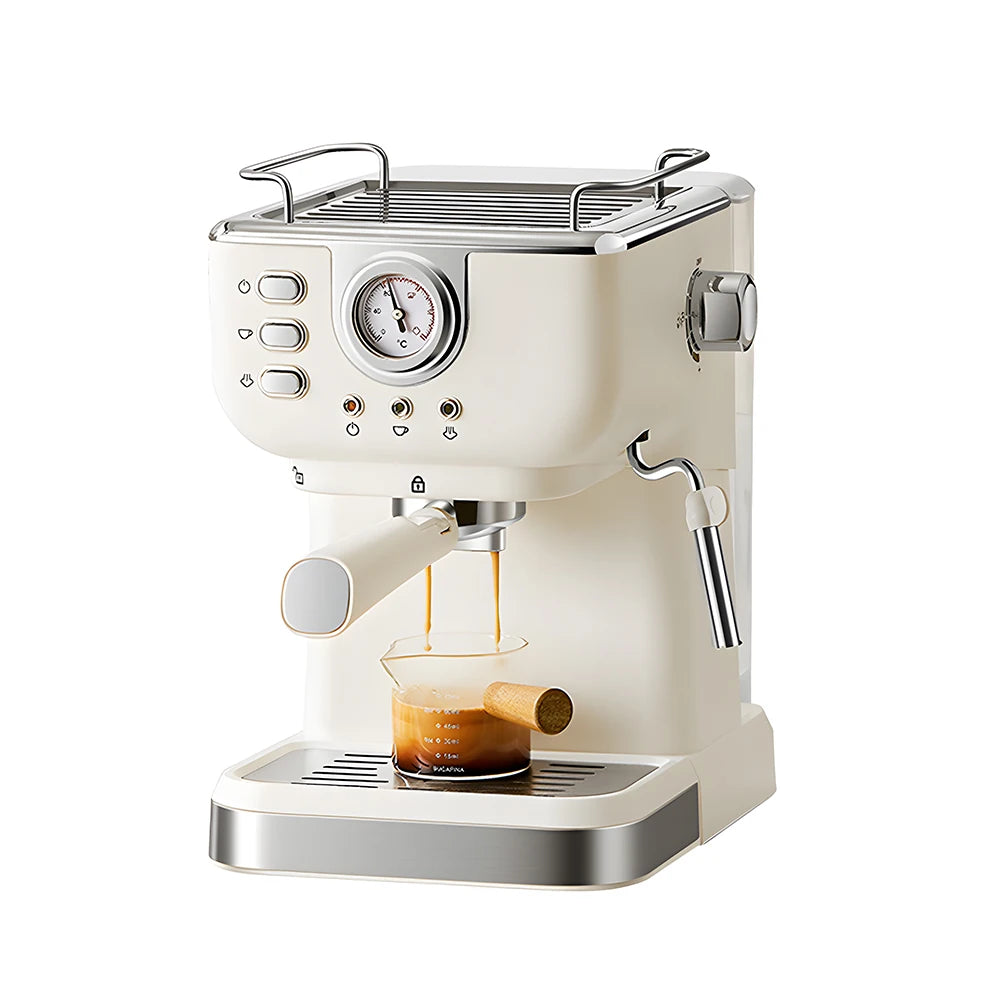 Espresso Coffee Machine Stainless Steel Espresso Maker with Milk Frother Steam Wand Semi-Automatic Cappuccino Latte Machine